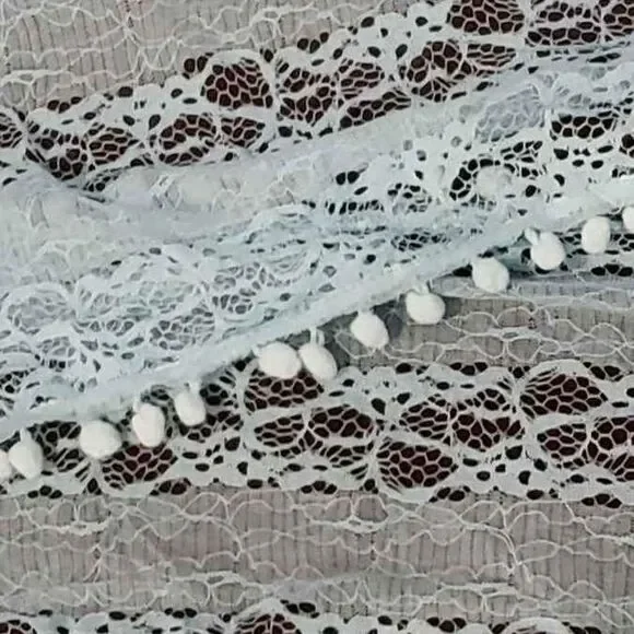 Lace Scarf Neck Shoulder Wrap Fancy Baby Blue 58" L x 8" W, NEW, WOMEN'S, STOLE - Picture 2 of 5